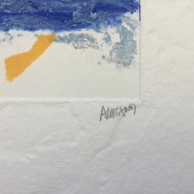 Bernard ALLIGAND - Ciel parfumé,2003 - Gravure au carborundum et collage signé 2