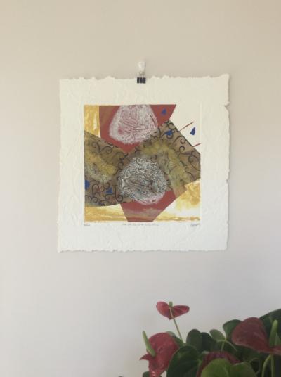 Bernard ALLIGAND - Arabesques , 2003 - Gravure originale au carburundum et collage signėe 2