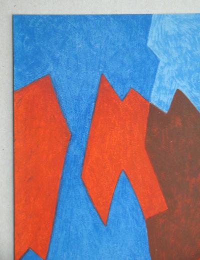 Serge POLIAKOFF - Composition rouge et bleue, 1968 - Lithographie originale 2