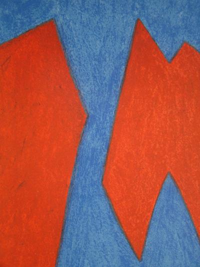 Serge POLIAKOFF - Composition rouge et bleue, 1968 - Lithographie originale 2