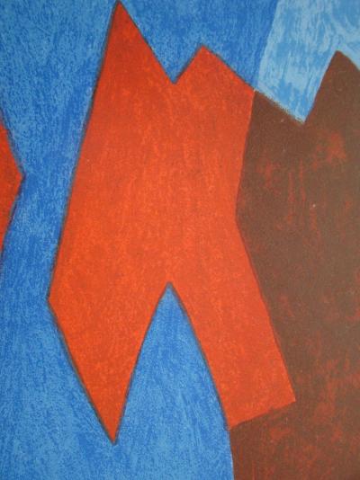 Serge POLIAKOFF - Composition rouge et bleue, 1968 - Lithographie originale 2