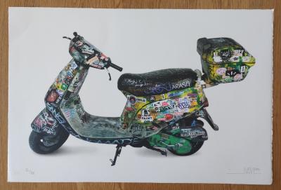 Space Invader -Scooter 2015 - Lithographie signée 2