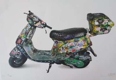 Space Invader -Scooter 2015 - Lithographie signée 2