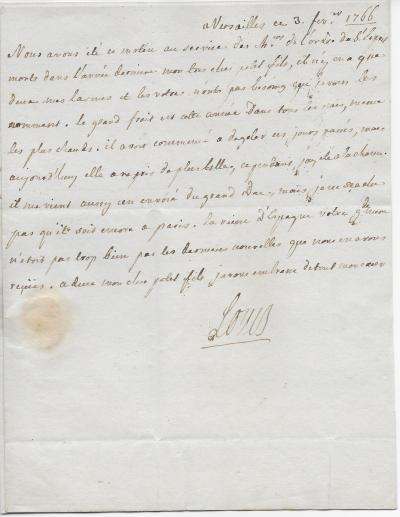 Louis XV Lettre autographe signée à Ferdinand Ier de Parme 2