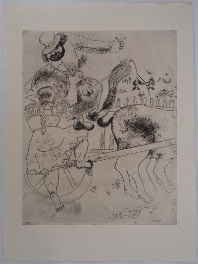 Marc CHAGALL: The coachman who lost his way, Original signed engraving 2