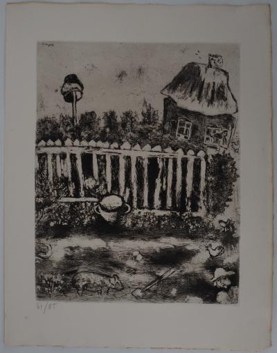 Marc CHAGALL : Le Pot de terre et le Pot de fer, Gravure originale signée 2