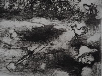 Marc CHAGALL : Le Pot de terre et le Pot de fer, Gravure originale signée 2
