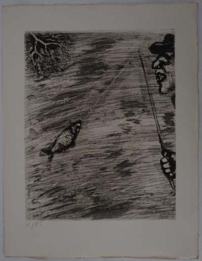 Marc CHAGALL : La pêche, Gravure originale signée 2