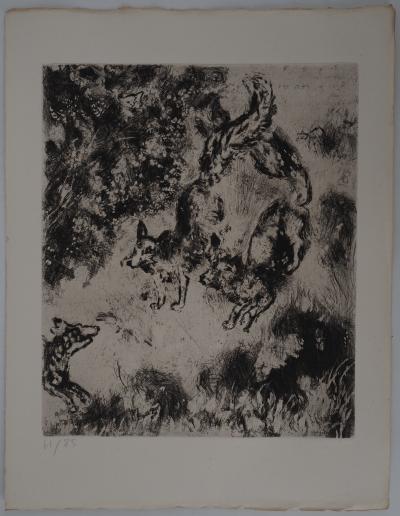 Marc CHAGALL : Les renards, Gravure originale signée 2