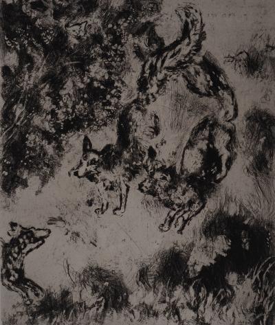 Marc CHAGALL : Les renards, Gravure originale signée 2