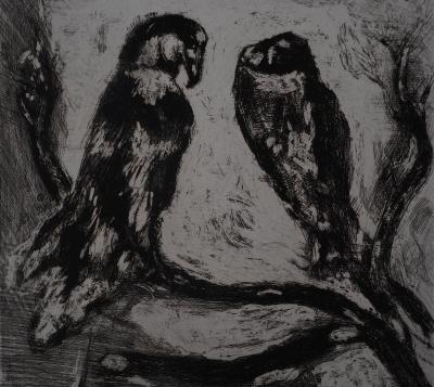 Marc CHAGALL : L'aigle et le hibou, Gravure originale 2