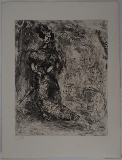 Marc CHAGALL : L'élégante, Gravure originale signée 2