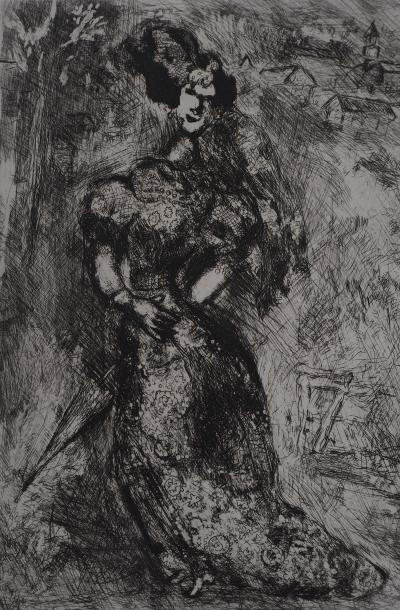 Marc CHAGALL : L'élégante, Gravure originale signée 2