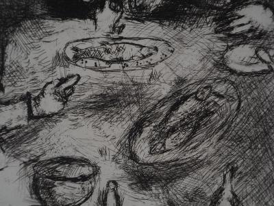 Marc CHAGALL : Le dîner, Gravure originale signée 2