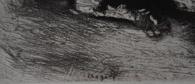 Marc CHAGALL : Le chat et les deux moineaux, Gravure originale signée 2