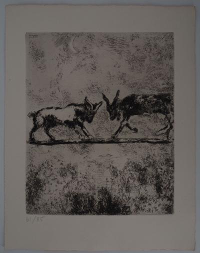 Marc CHAGALL : Les deux chèvres, Gravure originale signée 2