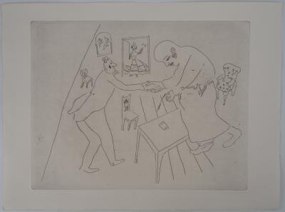 Marc CHAGALL : Les adieux de Tchitchikov à Manilov, Gravure originale 2