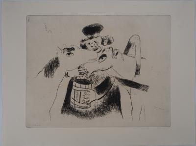 Marc CHAGALL : Le cocher et ses chevaux, Gravure originale signée 2