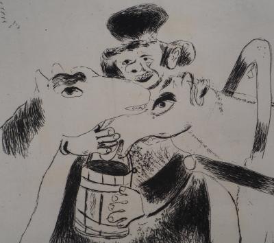 Marc CHAGALL : Le cocher et ses chevaux, Gravure originale signée 2