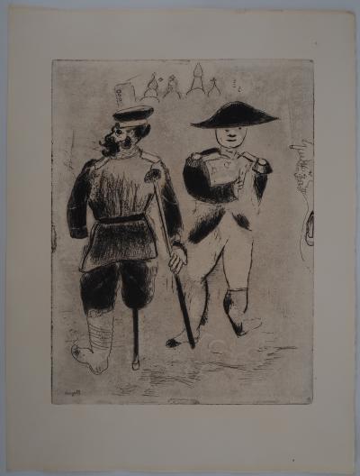 Marc CHAGALL : La rencontre avec Napoléon, Gravure originale signée 2