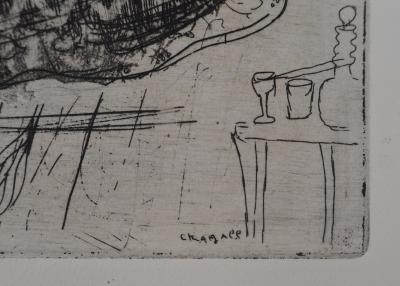 Marc CHAGALL : La naissance de Tchitchikov, Gravure originale signée 2