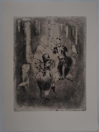 Marc CHAGALL : À l'église, Gravure originale signée 2