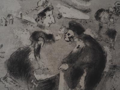 Marc CHAGALL : Tchitchikov douanier, Gravure originale signée 2