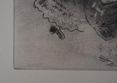 Marc CHAGALL : Tchitchikov douanier, Gravure originale signée 2