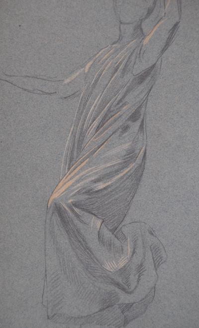 Léopold Franz KOWALSKI: Le drapé de robe, dessin original 2