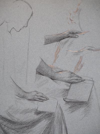Léopold Franz KOWALSKI: Étude de la main, dessin original 2