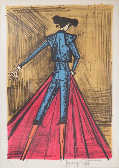 Bernard BUFFET : Torero de dos, Lithographie originale signée 2
