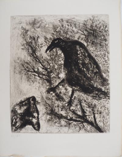 Marc CHAGALL : Le corbeau et le renard, Gravure originale signée 2
