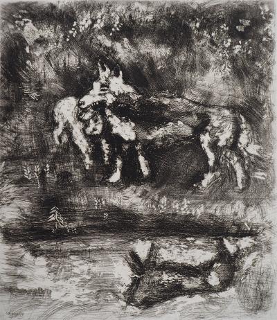 Marc CHAGALL : Le loup et l’agneau, Gravure originale signée 2