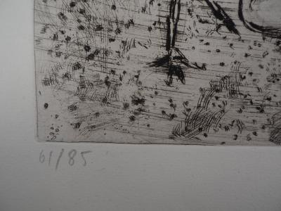 Marc CHAGALL : Le renard et la cigogne, Gravure originale signée 2