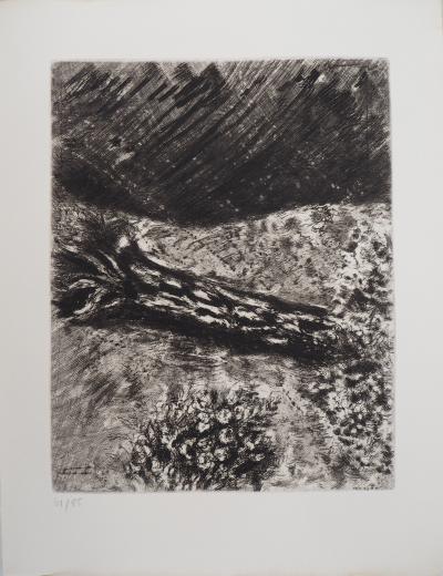Marc CHAGALL : Le chêne et le roseau, Gravure originale signée 2