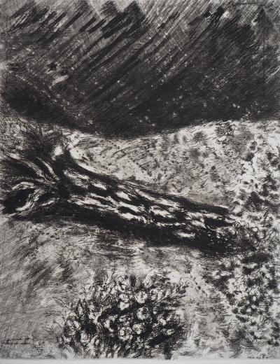 Marc CHAGALL : Le chêne et le roseau, Gravure originale signée 2