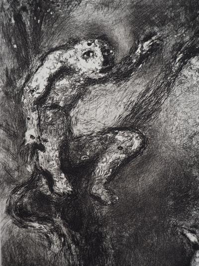 Marc CHAGALL : Le loup, le renard et le singe, Gravure originale signée 2
