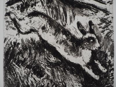 Marc CHAGALL : La course du lièvre, Gravure originale signée 2