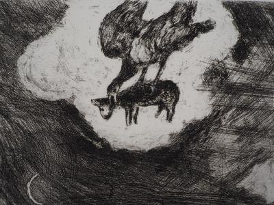 Marc CHAGALL : Rêverie du corbeau, Gravure originale 2