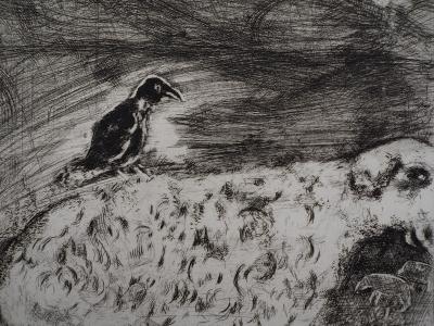 Marc CHAGALL : Rêverie du corbeau, Gravure originale 2