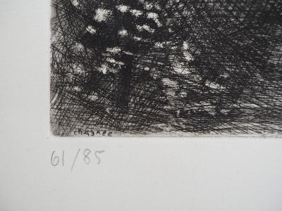 Marc CHAGALL : L’ange et le paon, Gravure originale signée 2