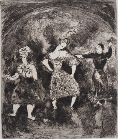 Marc CHAGALL : Danseurs, Gravure originale signée 2