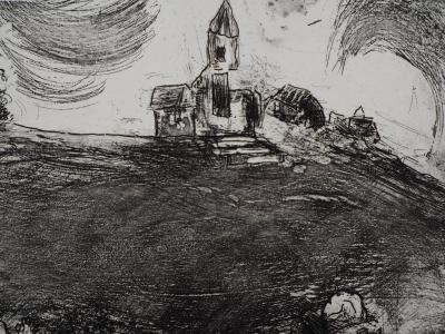 Marc CHAGALL : Retour au village, Gravure originale signée 2