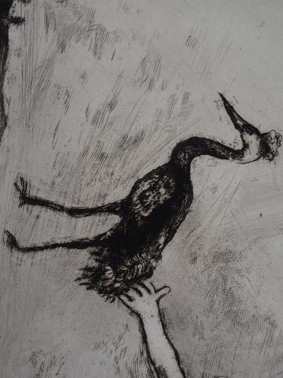 Marc CHAGALL: The heron, Original signed engraving 2
