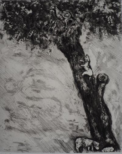 Marc CHAGALL: Cat on the hunt, Original signed engraving 2