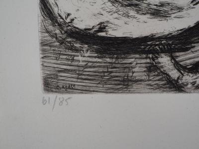 Marc CHAGALL: The swan and the cook, Original signed engraving 2