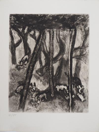 Marc CHAGALL : Les loups et les brebis, Gravure originale signée 2