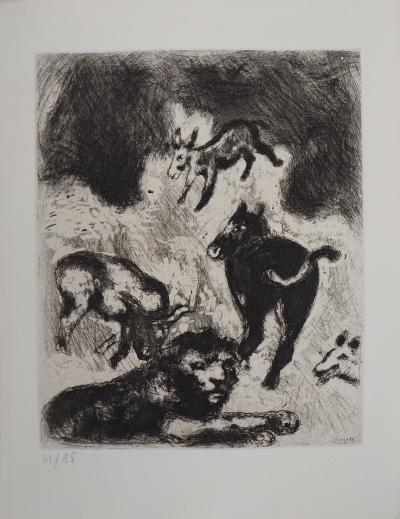 Marc CHAGALL : Le vieux lion, Gravure originale signée 2