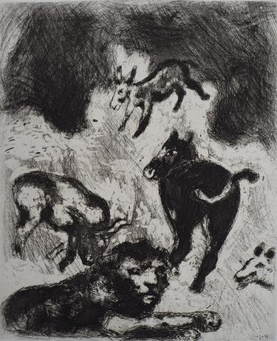 Marc CHAGALL : Le vieux lion, Gravure originale signée 2