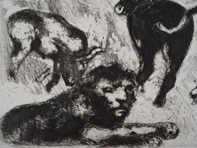 Marc CHAGALL : Le vieux lion, Gravure originale signée 2